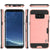 Galaxy S8 Plus Case, PUNKcase [SLOT Series] [Slim Fit] Dual-Layer Armor Cover w/Integrated Anti-Shock System, Credit Card Slot [Rose Gold] (Color in image: Pink)
