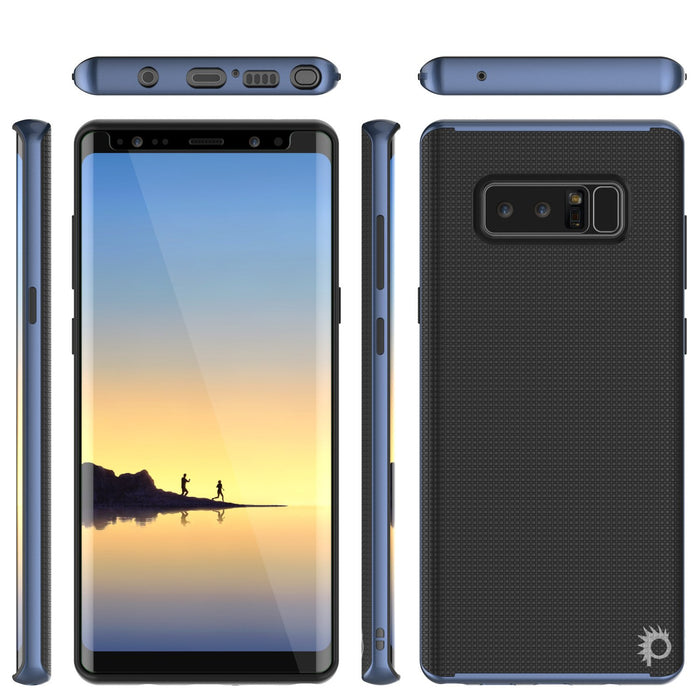 Galaxy Note 8 Case, PunkCase [Stealth Series] Hybrid 3-Piece Shockproof Dual Layer Cover [Non-Slip] [Soft TPU + PC Bumper] with PUNKSHIELD Screen Protector for Samsung Note 8 [Navy Blue] (Color in image: Black)