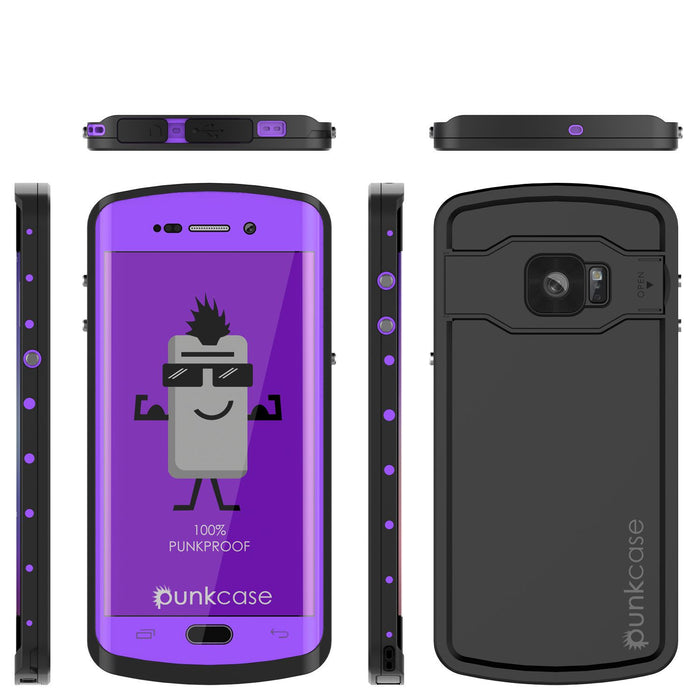 Galaxy s6 EDGE Plus Waterproof Case, Punkcase StudStar Purple Water/Shock Proof | Lifetime Warranty (Color in image: light blue)