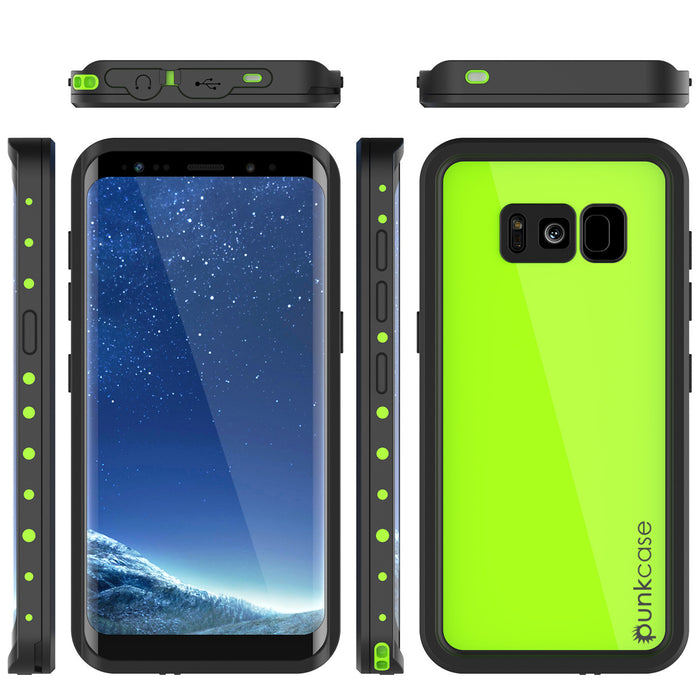 Galaxy S8 Plus Waterproof Case PunkCase StudStar Light Green Thin 6.6ft Underwater IP68 ShockProof (Color in image: light blue)