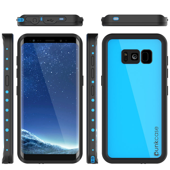 Galaxy S8 Plus Waterproof Case PunkCase StudStar Light Blue Thin 6.6ft Underwater IP68 ShockProof (Color in image: black)