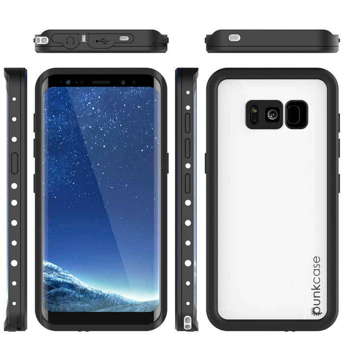 Galaxy S8 Waterproof Case, Punkcase StudStar White Thin 6.6ft Underwater IP68 Shock/Snow Proof (Color in image: light blue)