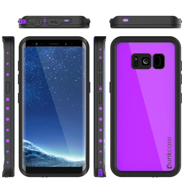 Galaxy S8 Plus Waterproof Case PunkCase StudStar Purple Thin 6.6ft Underwater IP68 Shock/Snow Proof (Color in image: light blue)