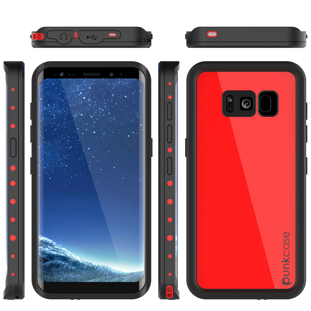 Galaxy S8 Plus Waterproof Case PunkCase StudStar Red Thin 6.6ft Underwater IP68 Shock/Snow Proof (Color in image: light blue)