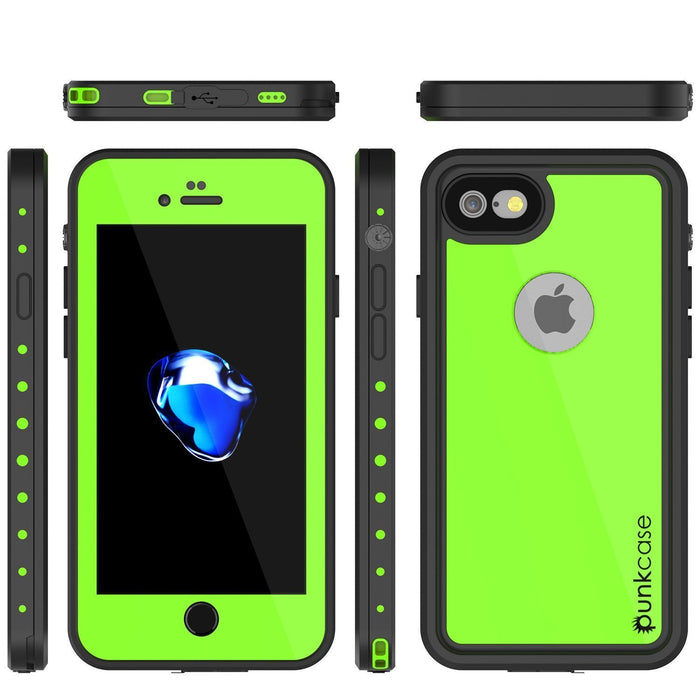 iPhone 8 Waterproof Case, Punkcase [Light Green] [StudStar Series] [Slim Fit][IP68 Certified]  [Dirt/Snow Proof] (Color in image: teal)