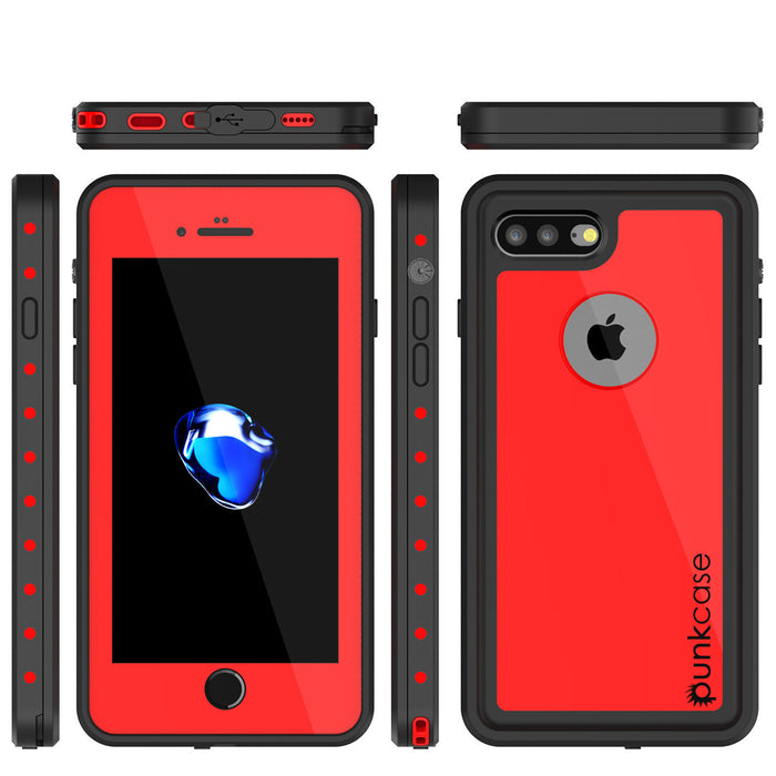 iPhone 8+ Plus Waterproof Case, Punkcase [StudStar Series] [Red] [Slim Fit] [Shockproof] [Dirtproof] [Snowproof] Armor Cover (Color in image: pink)