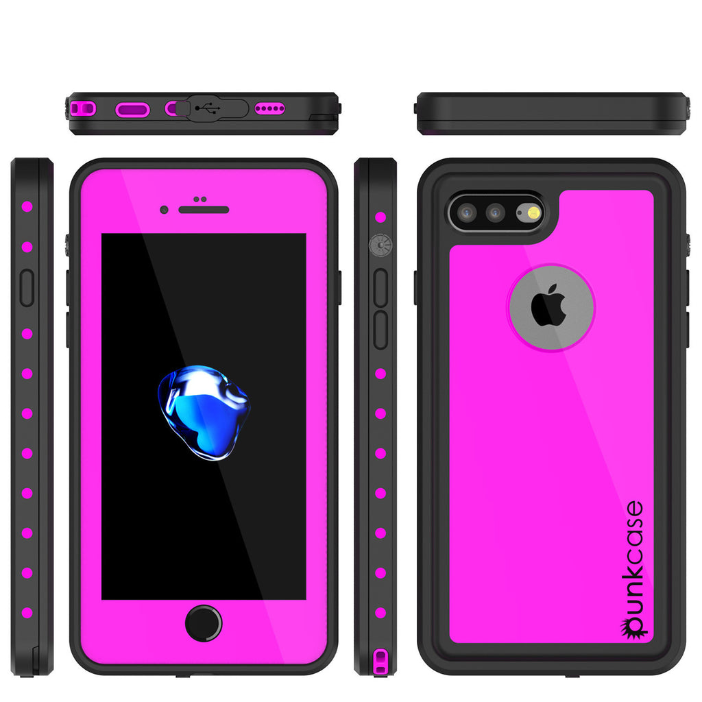 iPhone 8+ Plus Waterproof Case, Punkcase [StudStar Series] [Pink] [Slim Fit] [Shockproof] [Dirtproof] [Snowproof] Armor Cover (Color in image: teal)