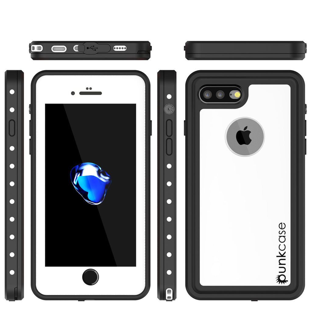 iPhone 8+ Plus Waterproof Case, Punkcase [StudStar Series] [White] [Slim Fit] [Shockproof] [Dirtproof] [Snowproof] Armor Cover (Color in image: light blue)