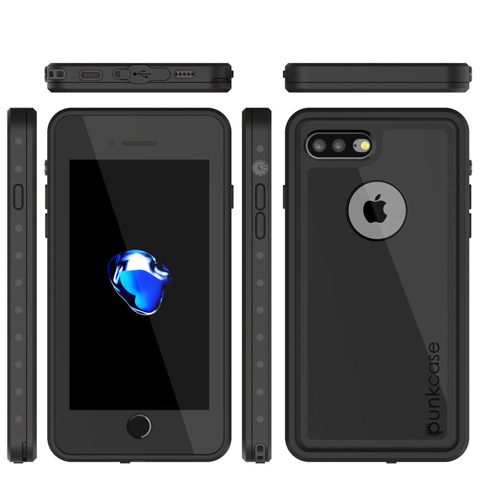 iPhone 7+ Plus Waterproof IP68 Case, Punkcase [Black] [StudStar Series] [Slim Fit] [Dirtproof] (Color in image: light green)