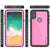 iPhone X Waterproof IP68 Case, Punkcase [Pink] [StudStar Series] [Slim Fit] [Dirtproof] (Color in image: pink)