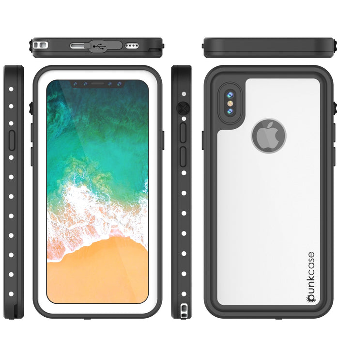 iPhone X Waterproof IP68 Case, Punkcase [White] [StudStar Series] [Slim Fit] [Dirtproof] (Color in image: white)