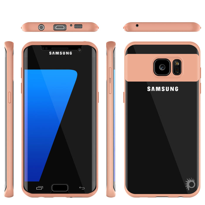 Galaxy S7 Edge Case [MASK Series] [PINK] Full Body Hybrid Dual Layer TPU Cover W/ Protective PUNKSHIELD Screen Protector (Color in image: navy)