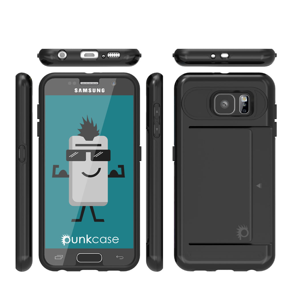 Galaxy S6 EDGE Case PunkCase CLUTCH Black Series Slim Armor Soft Cover Case w/ Screen Protector (Color in image: White)