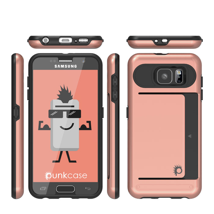 Galaxy s6 Case PunkCase CLUTCH Rose Gold Series Slim Armor Soft Cover Case w/ Tempered Glass (Color in image: Gold)