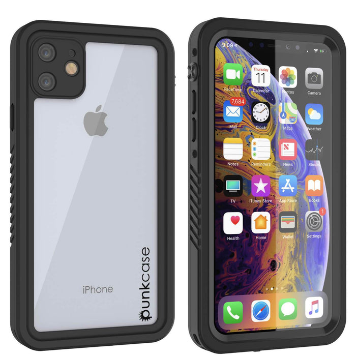 iPhone 12 Waterproof Case, Punkcase [Extreme Series] Armor Cover W/ Built In Screen Protector [Black] (Color in image: Black)