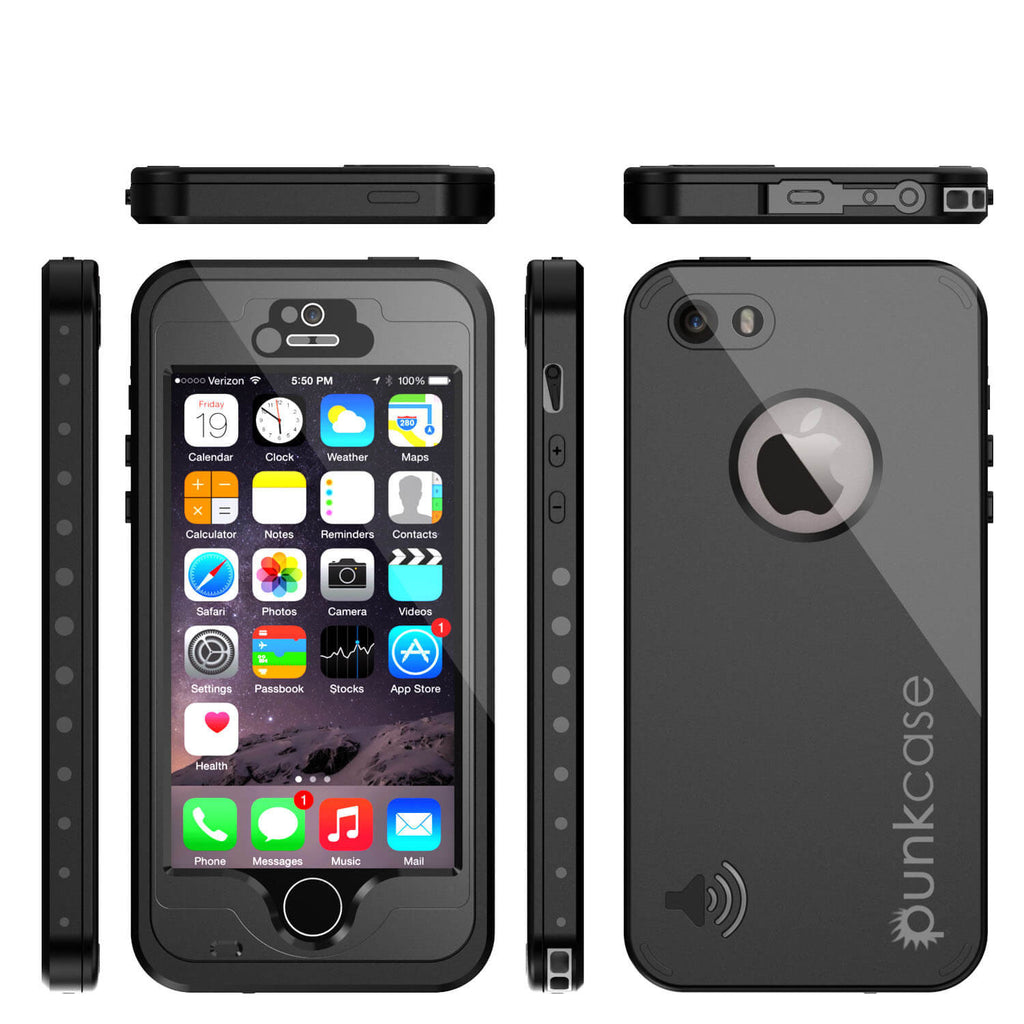 iPhone 5S/5 Waterproof Case, PunkCase StudStar Black Case Water/Shock/Dirt Proof | Lifetime Warranty (Color in image: white)