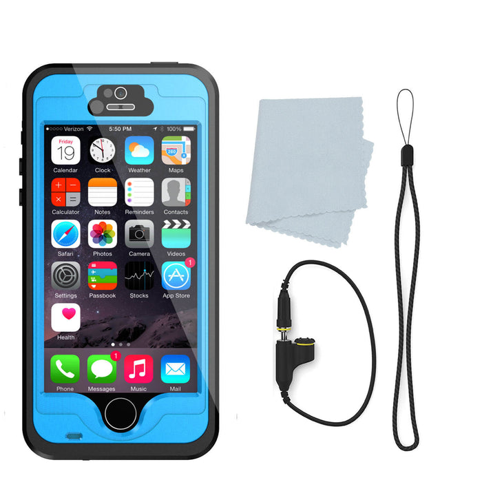 iPhone 5S/5 Waterproof Case, PunkCase StudStar Light Blue Water/Shock/Dirt Proof | Lifetime Warranty (Color in image: red)
