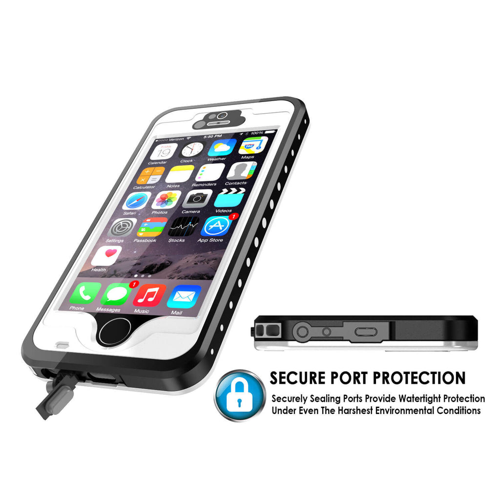 iPhone 5S/5 Waterproof Case, PunkCase StudStar White Case Water/Shock/Dirt Proof | Lifetime Warranty (Color in image: purple)