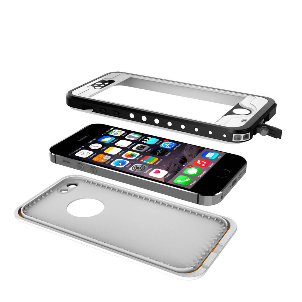 iPhone 5S/5 Waterproof Case, PunkCase StudStar White Case Water/Shock/Dirt Proof | Lifetime Warranty (Color in image: light blue)