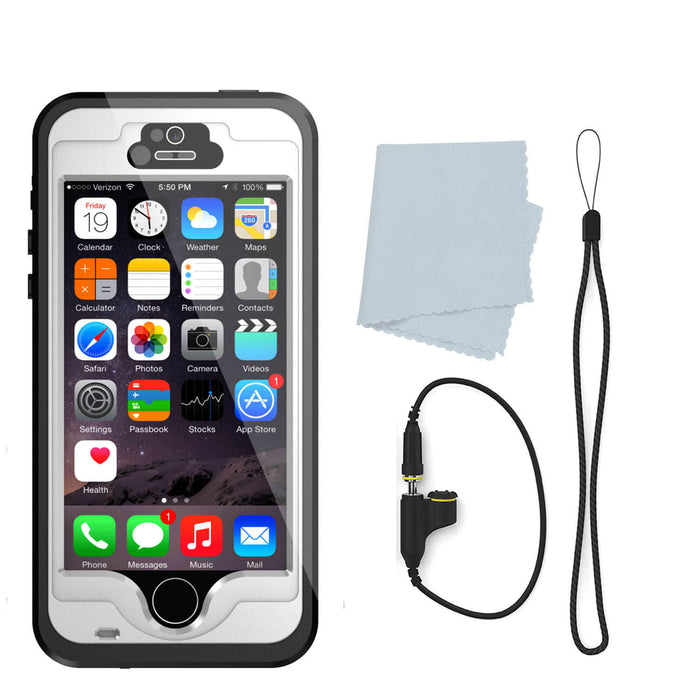 iPhone 5S/5 Waterproof Case, PunkCase StudStar White Case Water/Shock/Dirt Proof | Lifetime Warranty (Color in image: red)