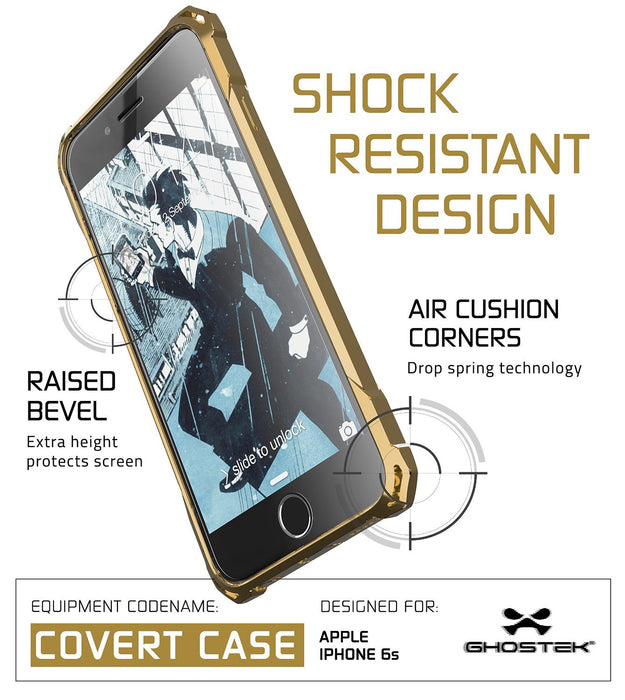 iPhone 6S Case, Ghostek® Covert Gold, Premium Impact Protective Armor | Lifetime Warranty Exchange (Color in image: space grey)
