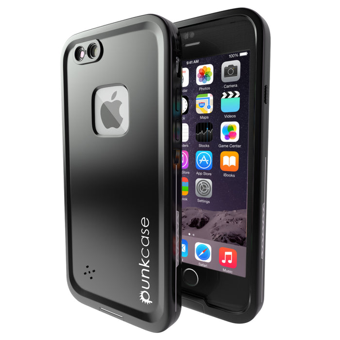 iPhone 6S+/6+ Plus Waterproof Case, Punkcase SpikeStar Black | Thin Fit 6.6ft Underwater IP68 (Color in image: black)