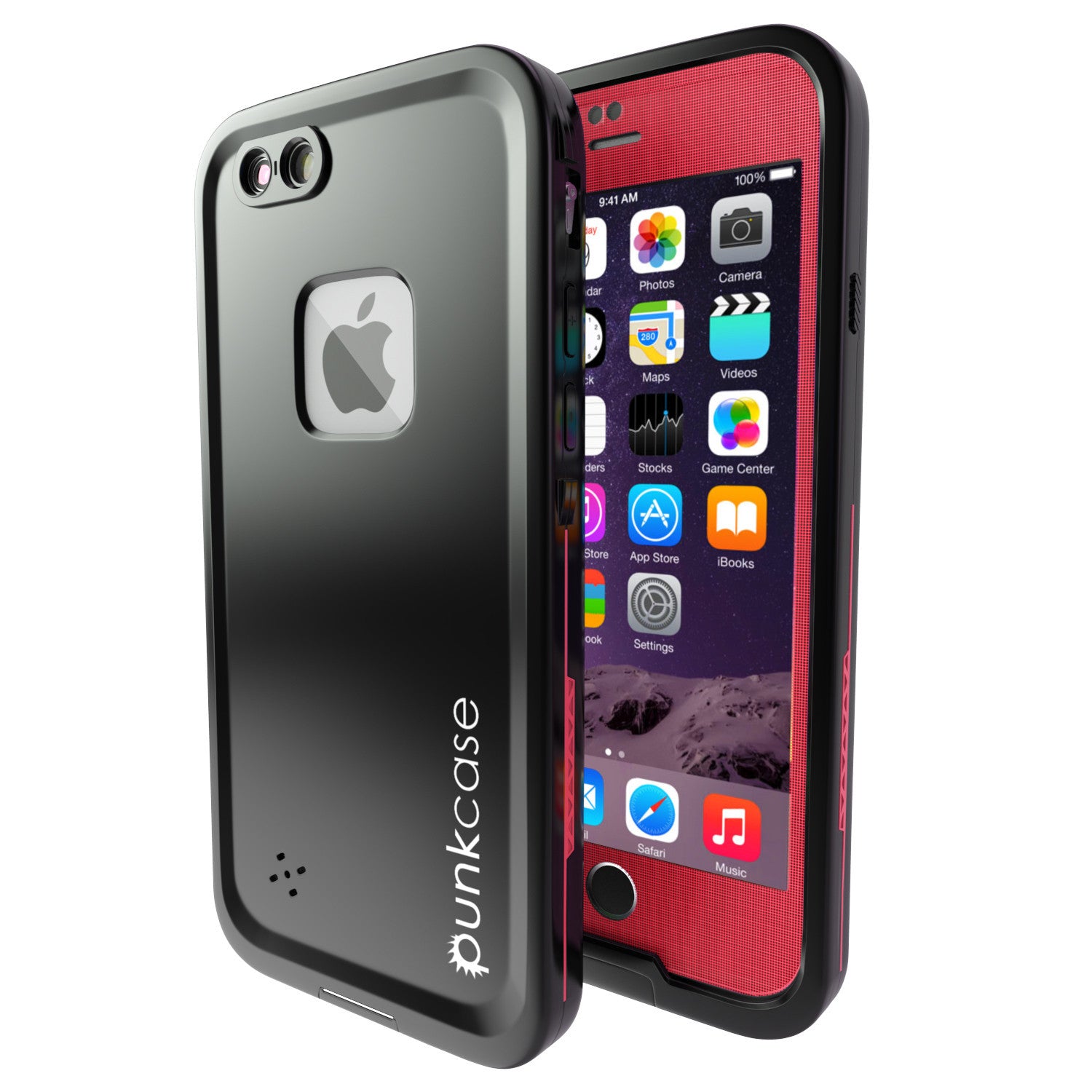 iPhone 6S+/6+ Plus Waterproof Case, Punkcase SpikeStar Red Thin Fit 6.6ft Underwater IP68 | Warranty (Color in image: red)