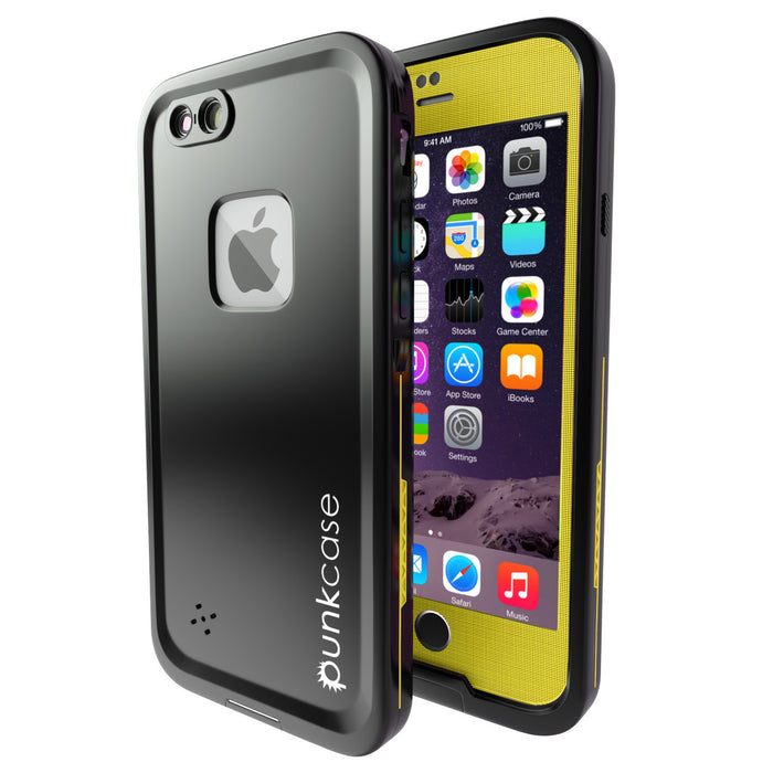 iPhone 6S+/6+ Plus Waterproof Case, Punkcase SpikeStar Yellow Series | Thin Fit 6.6ft Underwater IP68 (Color in image: yellow)