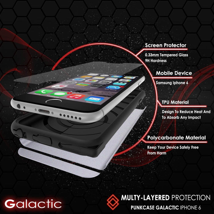 iPhone 5s/5/SE Case PunkCase Galactic SIlver Series Slim w/ Tempered Glass | Lifetime Warranty (Color in image: black)