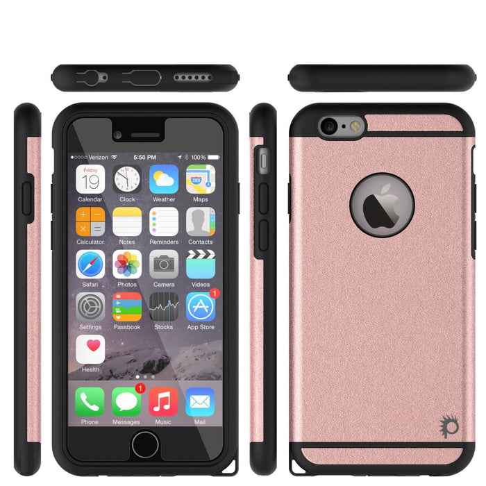 iPhone 6s Plus/6 Plus  Case PunkCase Galactic Rose Gold Slim w/ Tempered Glass | Lifetime Warranty (Color in image: black)