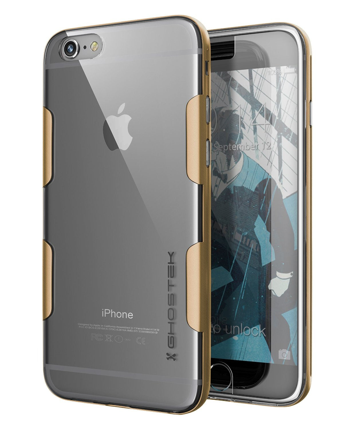iPhone 6s Plus Case Gold Ghostek Cloak, Slim Protective Armor w/ Tempered Glass | Lifetime Warranty (Color in image: gold)
