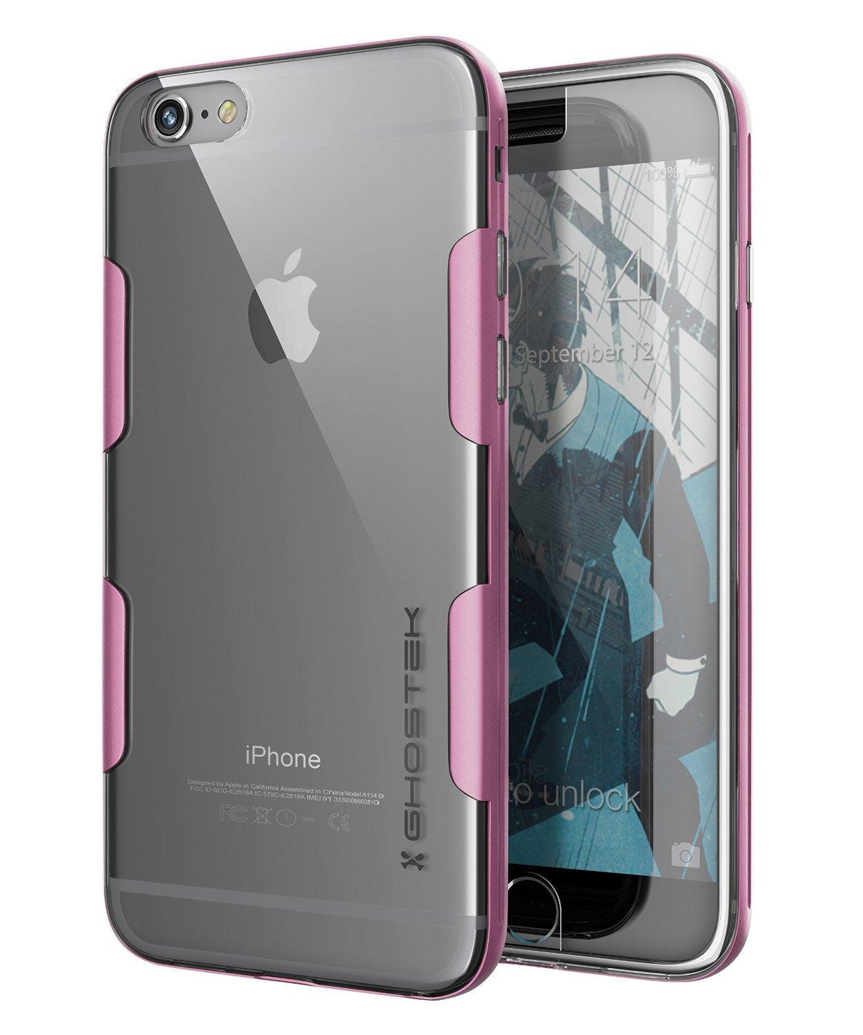 iPhone 6s Plus Case Pink Ghostek Cloak, Slim Protective Armor w/ Tempered Glass | Lifetime Warranty (Color in image: pink)