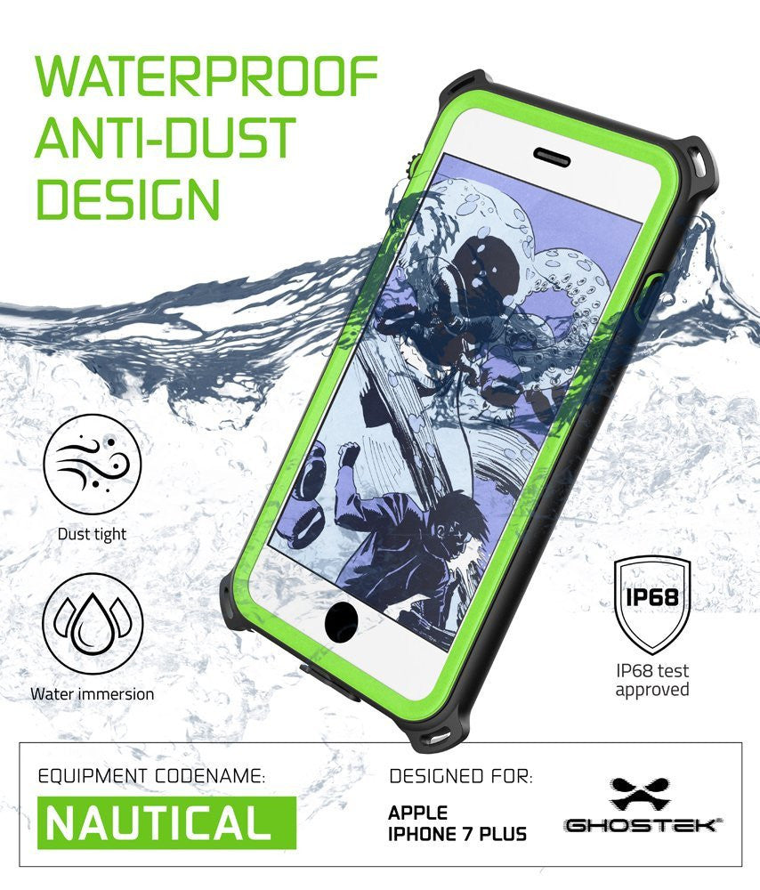 WATERPROOF ANTI-DUST DESIGN Dust tight Water immersion IP68 Certified test approved EQUIPMENT CODENAME: DESIGNED FOR ss NAUTICAL IPHONE 7 PLUS cuostTa (Color in image: Black)