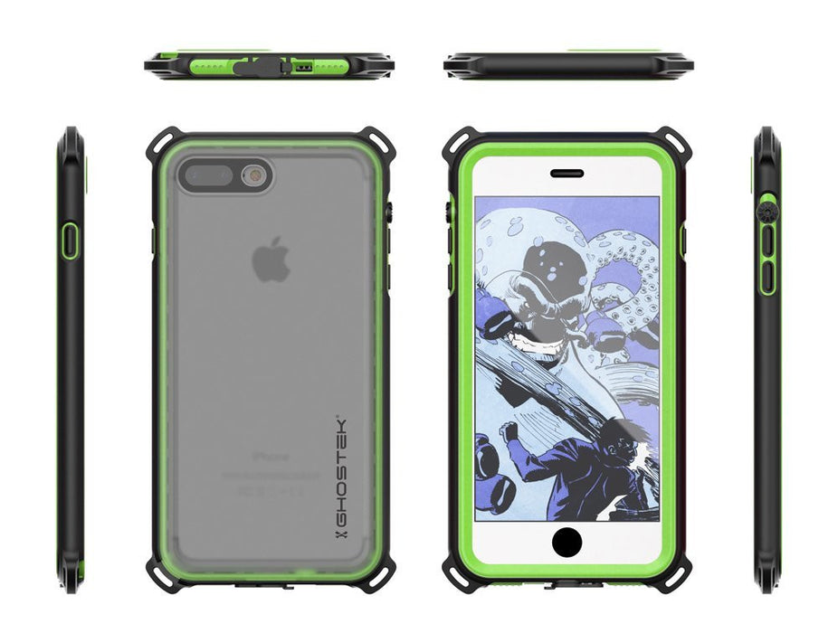 iPhone 7 Plus Waterproof Case, Ghostek Nautical Series for iPhone 7 Plus | Slim Underwater Protection | Adventure Duty | Swimming (Green) (Color in image: Red)