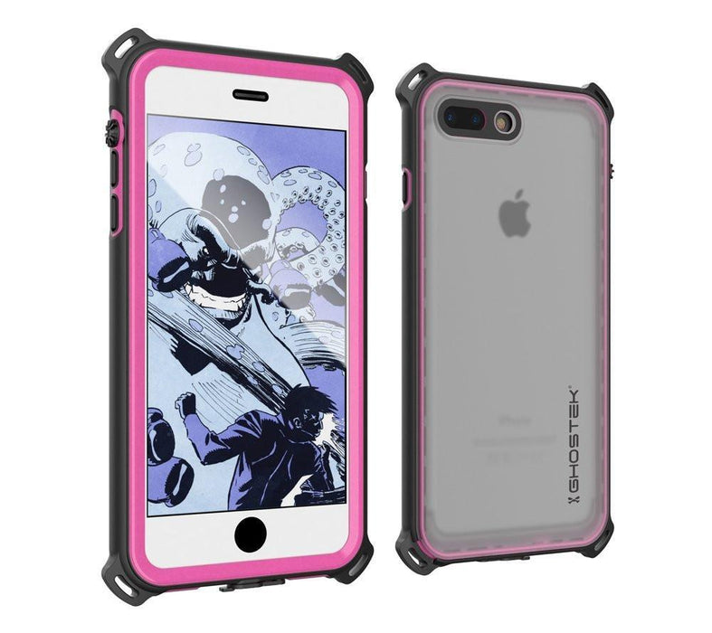 iPhone 8+ Plus Waterproof Case, Ghostek Nautical Series for iPhone 8+ Plus | Slim Underwater Protection | Adventure Duty | Swimming (Pink) (Color in image: Pink)