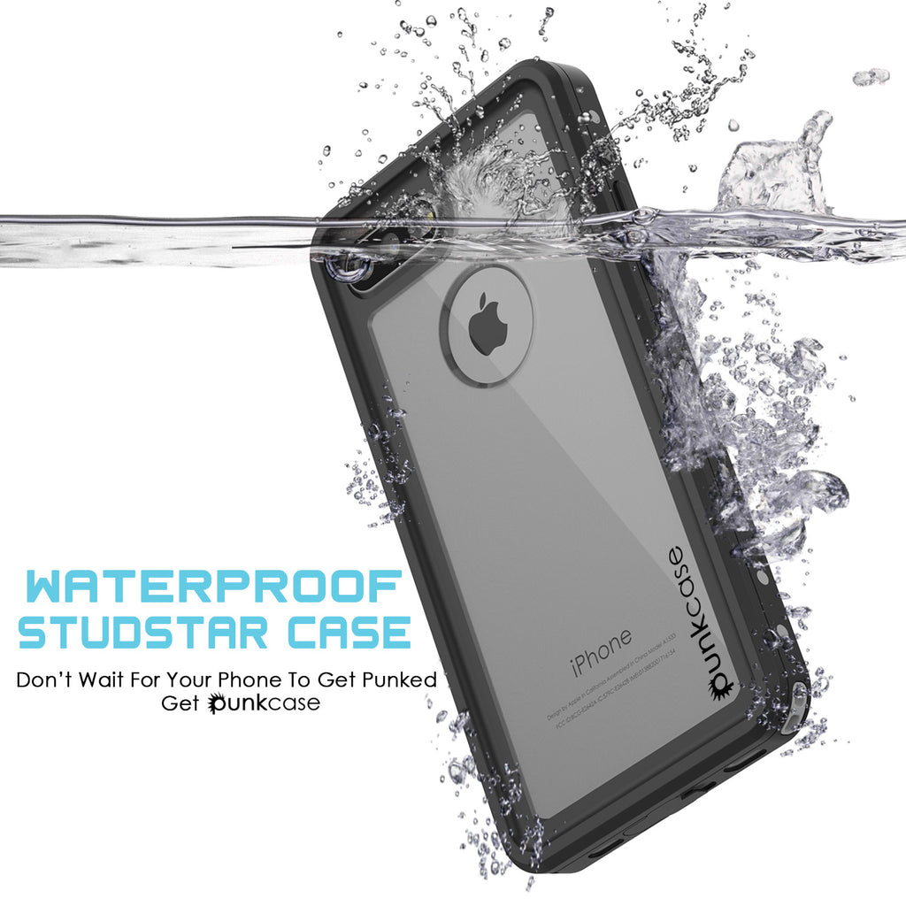 iPhone 8+ Plus Waterproof Case, Punkcase [StudStar Series] [Clear] [Slim Fit] [Shockproof] [Dirtproof] [Snowproof] Armor Cover (Color in image: purple)