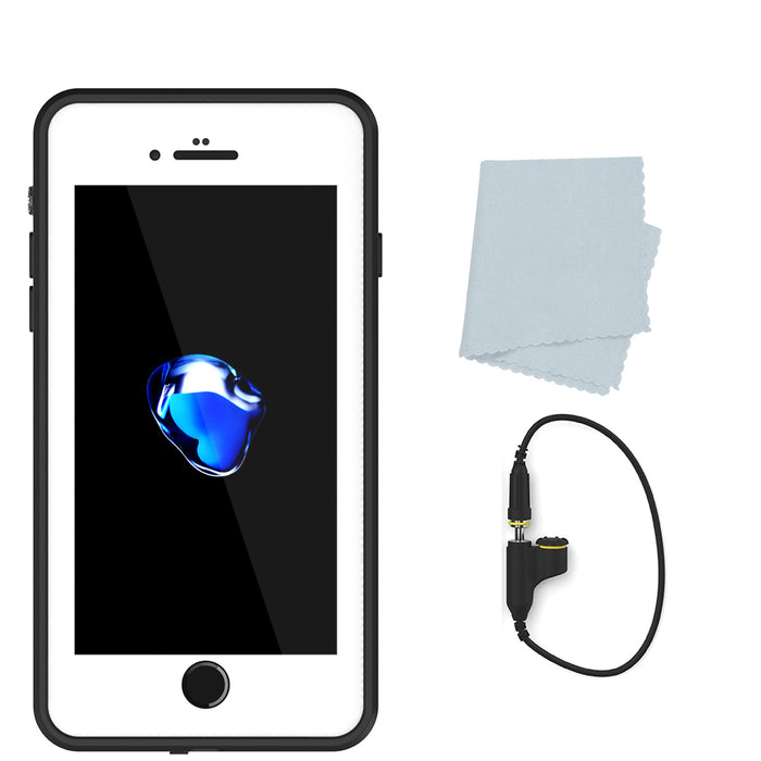 iPhone 7+ Plus Waterproof IP68 Case, Punkcase [Clear] [StudStar Series] [Slim Fit] [Dirtproof] (Color in image: black)
