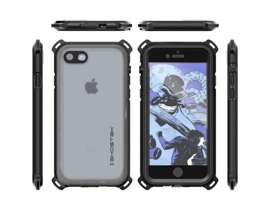 iPhone 7 Waterproof Case, Ghostek Nautical Series for iPhone 7 | Slim Underwater Protection | Ultra Fit | Swimming (Black) (Color in image: Green)