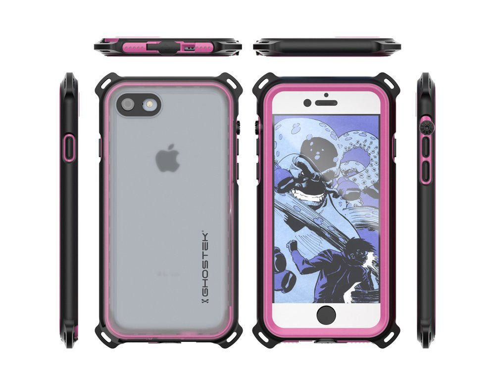 iPhone 7 Waterproof Case, Ghostek Nautical Series for iPhone 7 | Slim Underwater Protection | Adventure Duty | Ultra Fit | Swimming (Pink) (Color in image: Teal)