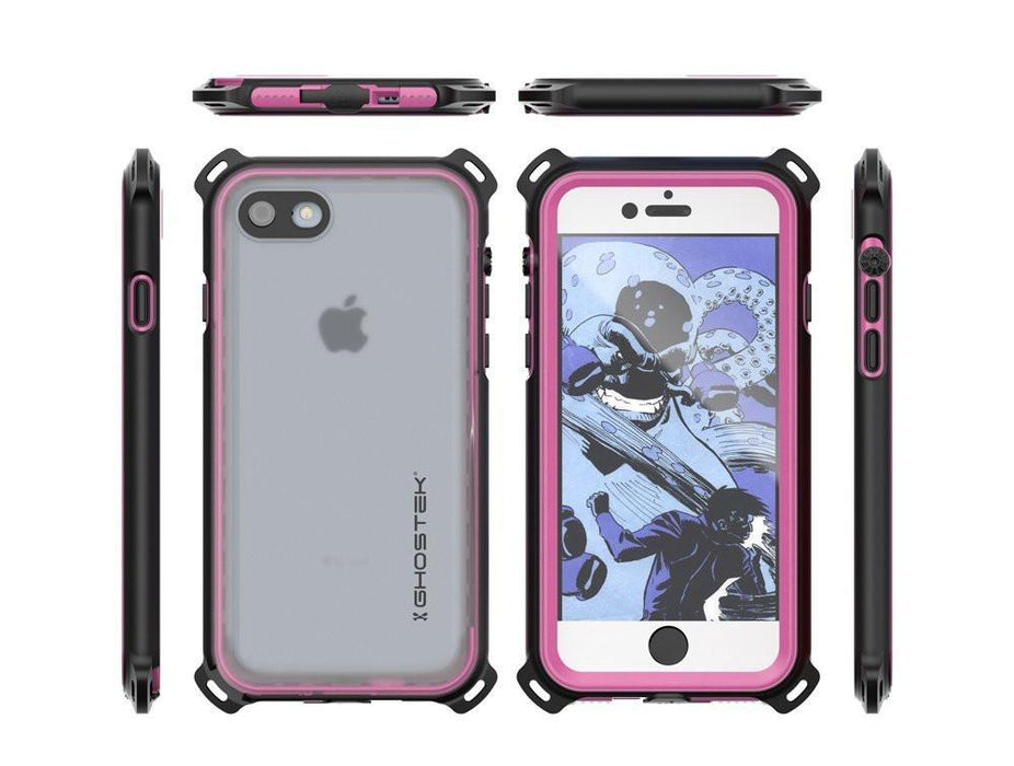 iPhone  8  Waterproof Case, Ghostek Nautical Series for iPhone  8  | Slim Underwater Protection | Adventure Duty | Ultra Fit | Swimming (Pink) (Color in image: Teal)