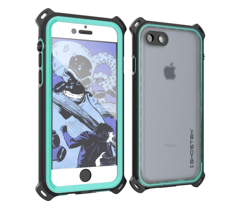 iPhone  8  Waterproof Case, Ghostek Nautical Series for iPhone  8  | Slim Underwater Protection | Adventure Duty | Ultra Fit | Swimming (Teal) (Color in image: Teal)