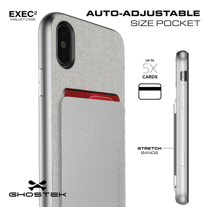 iPhone 8 Case , Ghostek Exec 2 Series for iPhone 8 Protective Wallet Case [RED] (Color in image: Black)