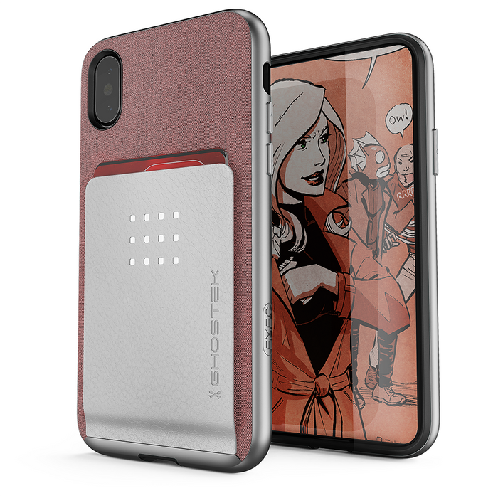 iPhone 8 Case, Ghostek Exec 2 Series for iPhone 8 Protective Wallet Case [Rose Pink] (Color in image: Black)