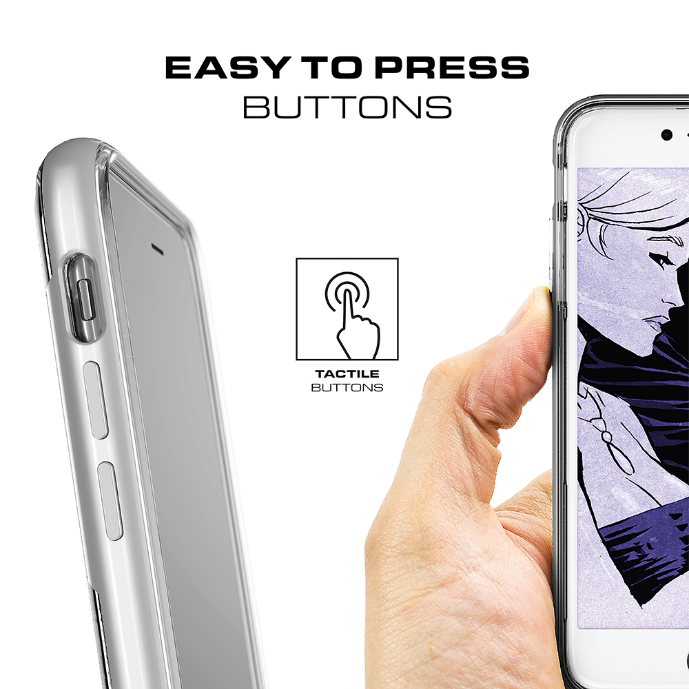 iPhone 7+ Plus Case,Ghostek Cloak 3 Series  for iPhone 7+ Plus  Case [BLACK] (Color in image: Silver)