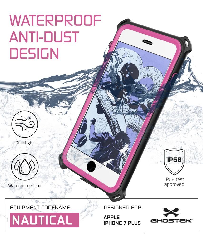 iPhone 7+ Plus case, Ghostek®  Nautical Series  for iPhone 7+ Plus Rugged Heavy Duty Case | Pink 
