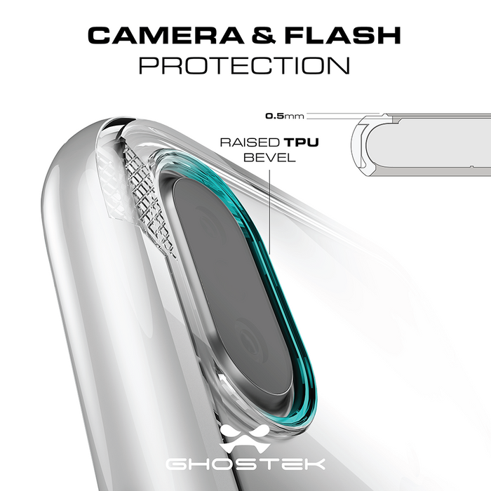 Ghostek Cloak 3 Series Apple iPhone X Clear Skin Gel With Reinforced Bumper | Wireless Charging Compatible | Teal (Color in image: Silver)