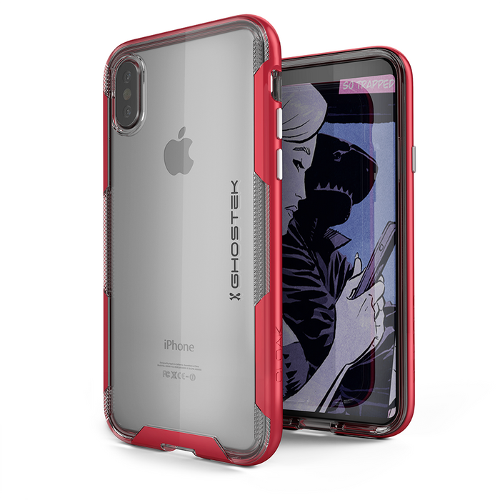 Ghostek Ultra Slim iPhone X Case with Bumper Cushion Technology and Hybrid Drop Protection for Apple iPhone X 10 (2017) | Red (Color in image: Red)