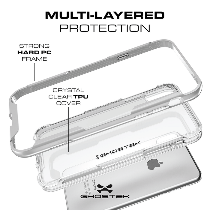 iPhone X Case / iPhone 10 Cover, Ghostek Cloak3 Premium Transparent Tough Rugged Bumper + Unique Diamond Grip Face ID Compatible | Gold (Color in image: Teal)