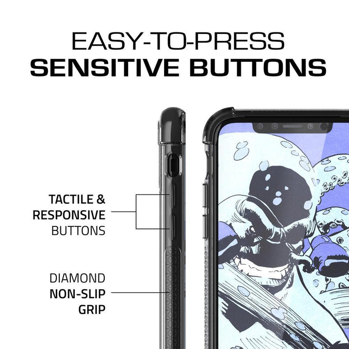 Ghostek Transparent iPhone X Case, Covert2 Series Resilient Rugged Armor Design | Supports AirPower Wireless Charging | Black (Color in image: Teal)