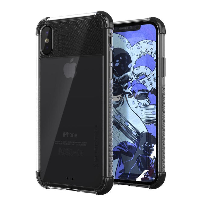 Ghostek Transparent iPhone X Case, Covert2 Series Resilient Rugged Armor Design | Supports AirPower Wireless Charging | Black (Color in image: Black)